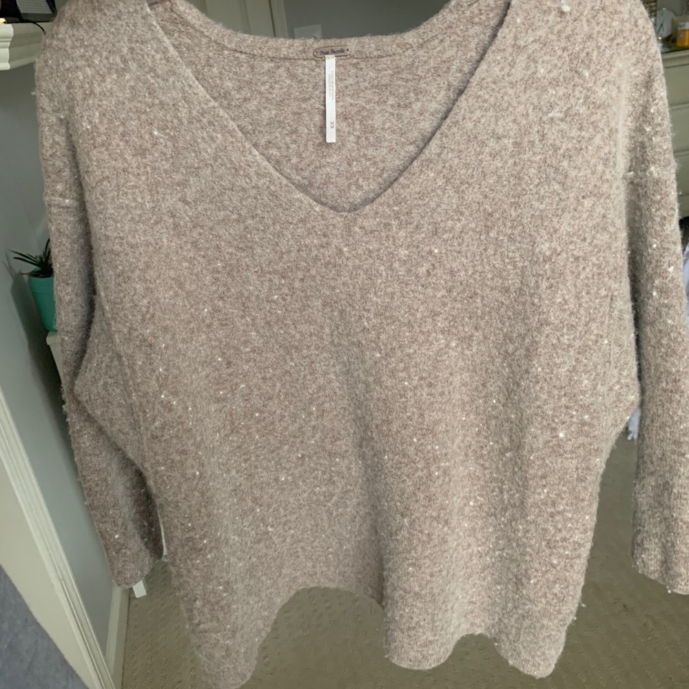 Free People Sweater Soft Tan Champange